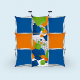 Pop Up Portable Booth 3D with Stretch Panels
