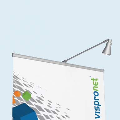 Silver Roll Up Banner Stand Light Color Changer for Tradeshows